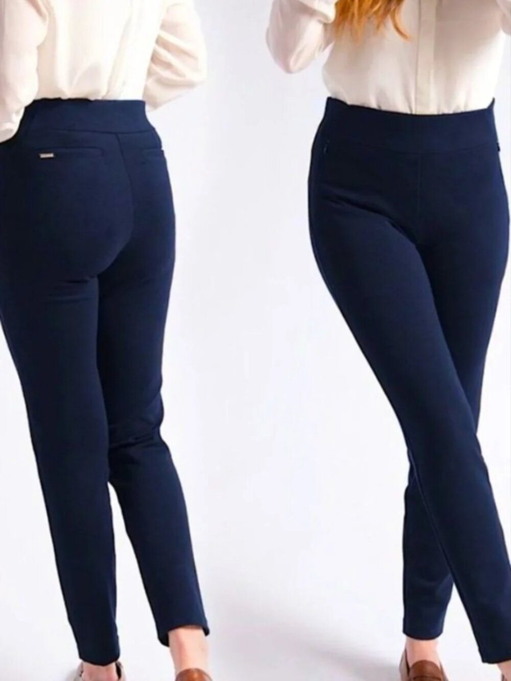 New Betabrand Dark Navy Merino Wool Skinny Dress Pant Yoga Pants Small